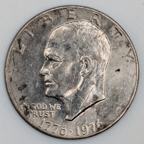 1976 Eisenhower Silver Dollar Coin (No “S” Mint Mark) – Double Die - Picture 1 of 6